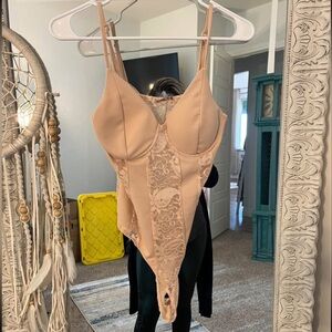 Charlotte Russe Blush Lace Bodysuit